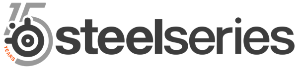 15th logo  SteelSeries black text