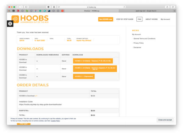 HOOBS obchod zaplaceno